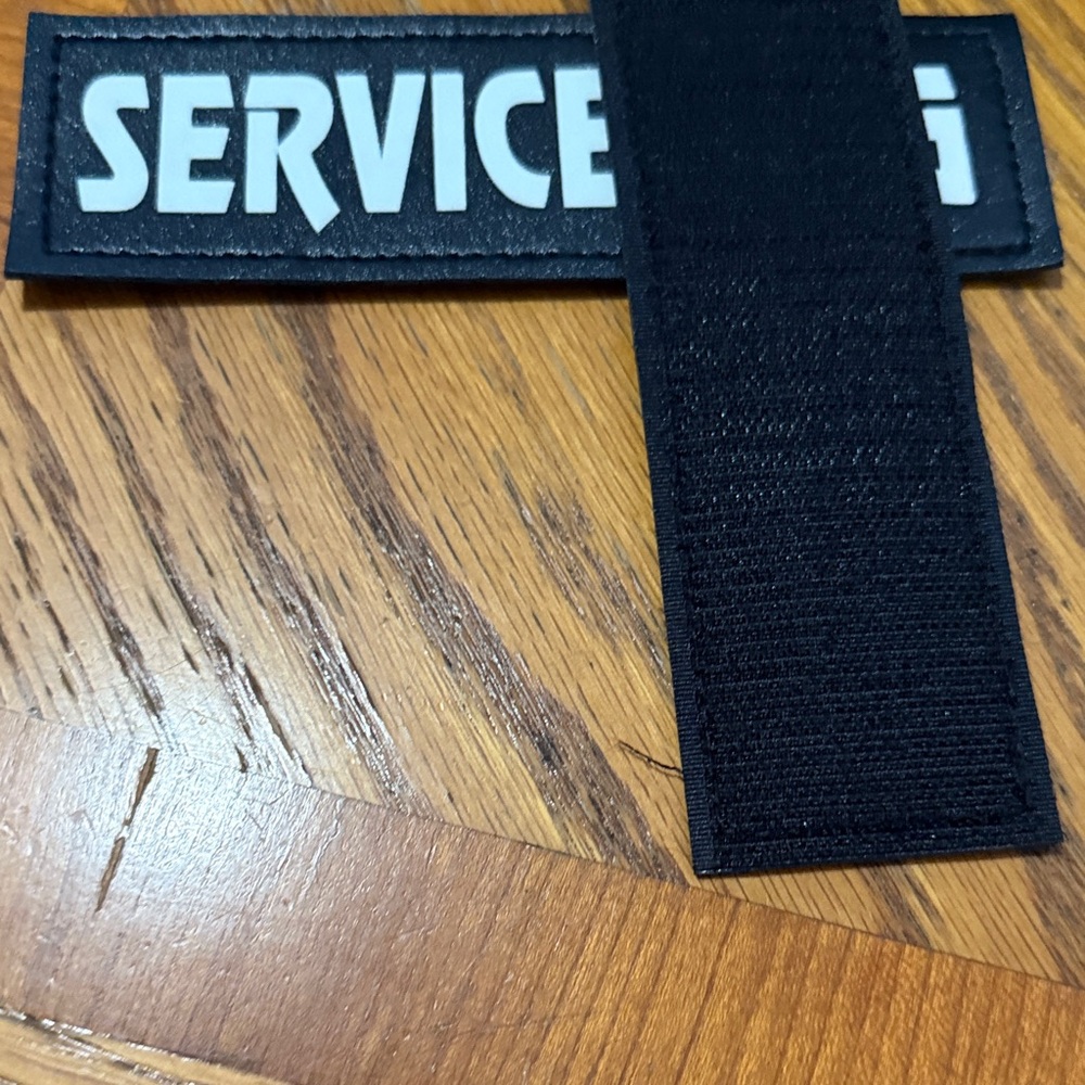 New 2 Reflective Service Dog Patch in Black and White Never Used - Picture 5 of 6